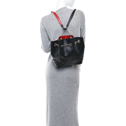 Christian Louboutin Calfskin Paris Marie Jane Logo Backpack Black 2 of 10