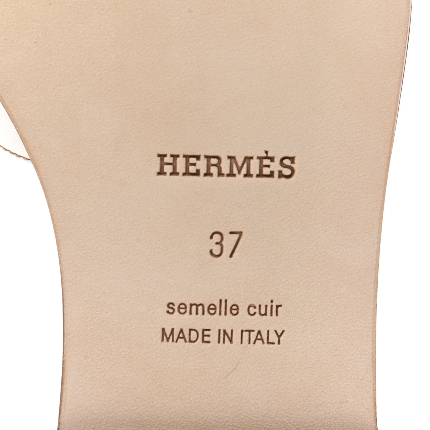 Hermes Box Calfskin Oran Sandals 37 White 6 of 8