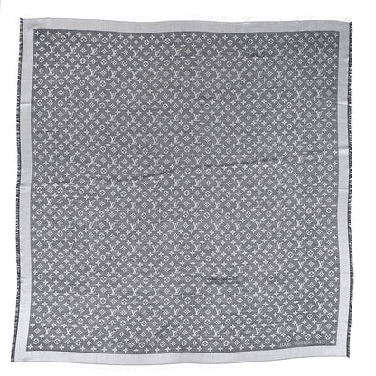 Louis Vuitton Wool Silk Monogram Denim Shawl Black 1 of 6