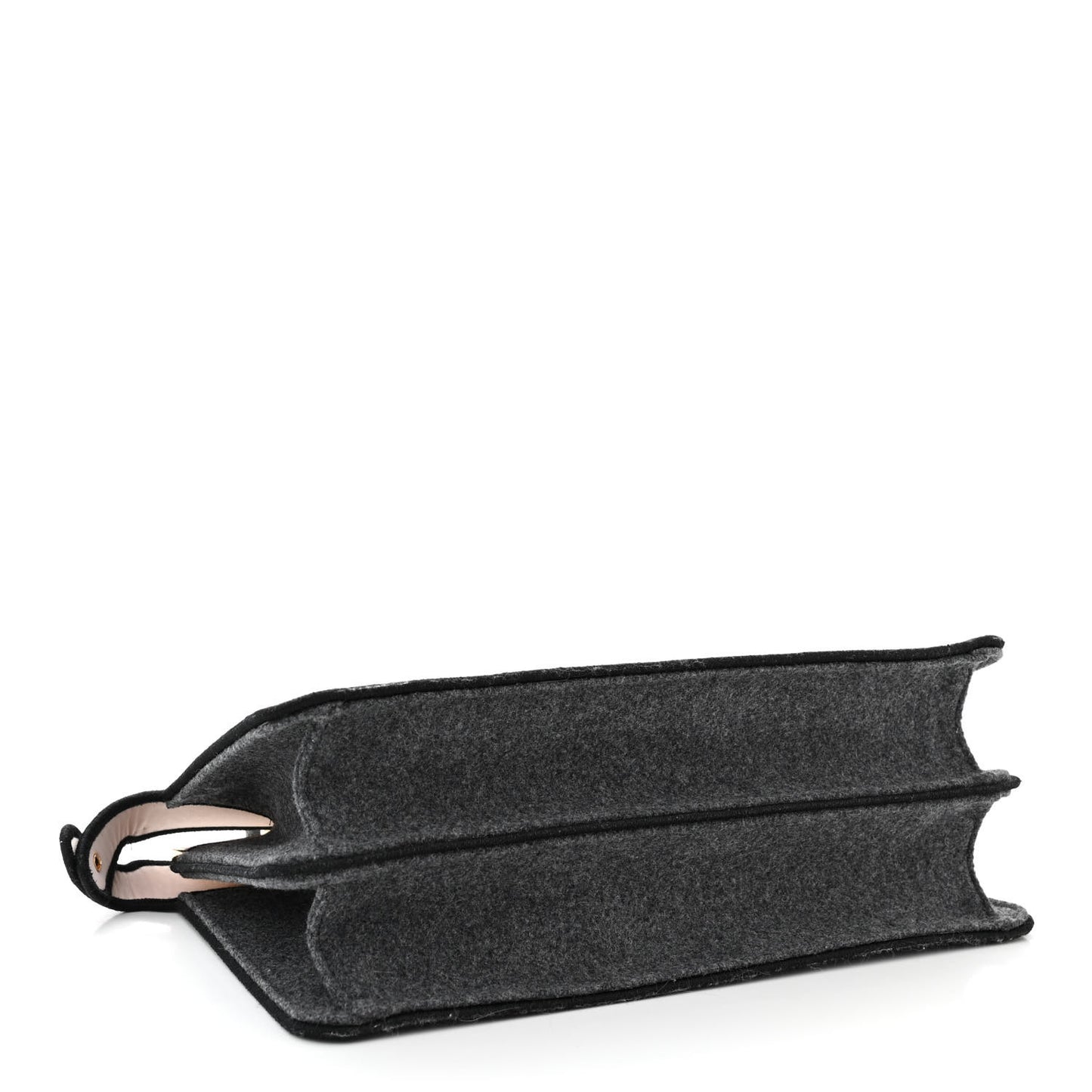 Melange Flannel Satin Threaded Edge Medium Peekaboo I SEE U East West Satchel Grigio Bois de Rose