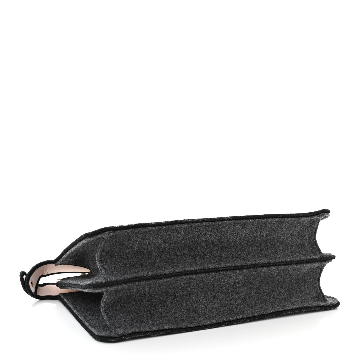 Fendi Melange Flannel Satin Threaded Edge Medium Peekaboo I SEE U East West Satchel Grigio Bois de Rose 4 of 13