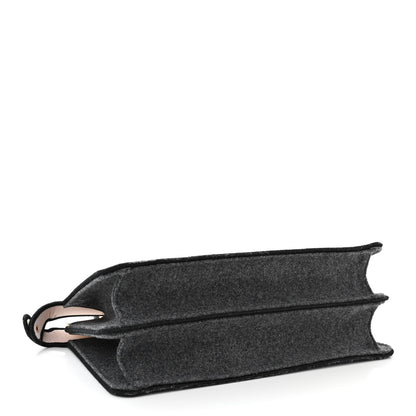 Fendi Melange Flannel Satin Threaded Edge Medium Peekaboo I SEE U East West Satchel Grigio Bois de Rose 4 of 13