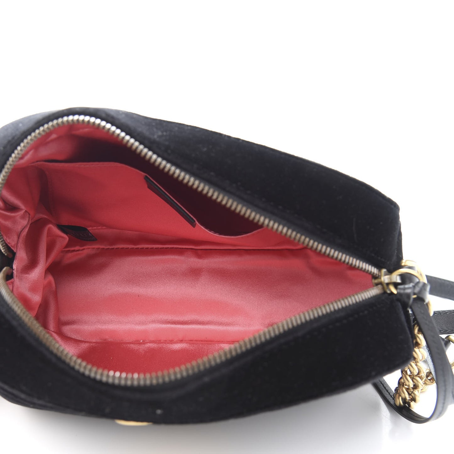 Velvet Matelasse Small GG Marmont Chain Shoulder Bag Black