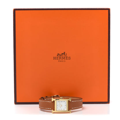 Hermes Stainless Steel Epsom 17.2mm Heure H Hour Quartz Watch Gold 5 of 5