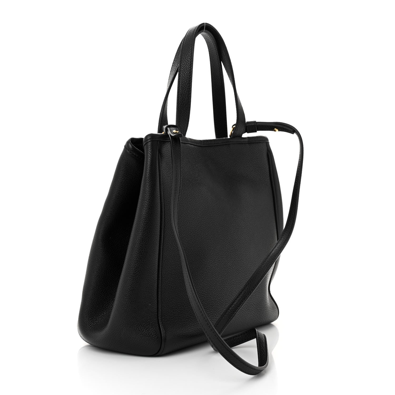 Celine Grained Calfskin Small Folded Cabas Black 3 of 10