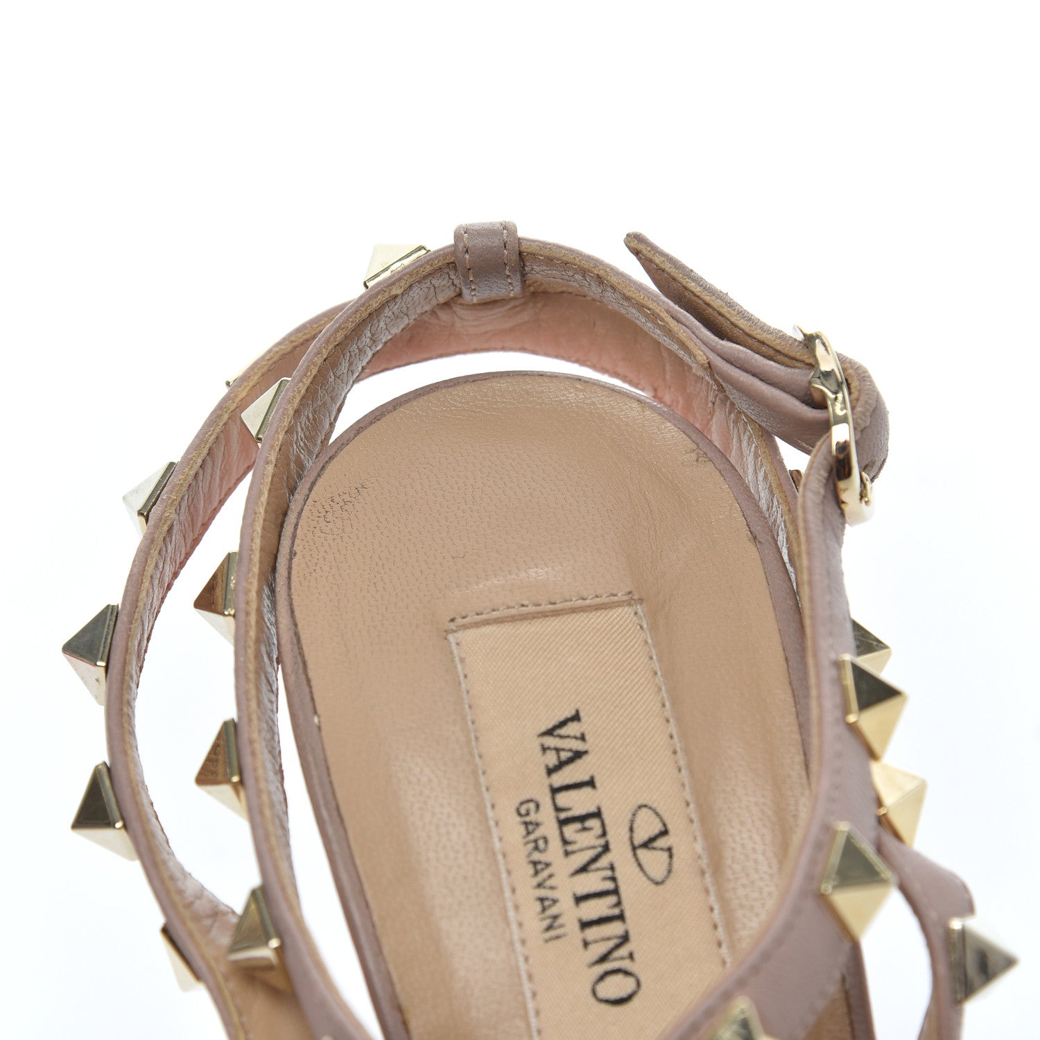 Valentino Garavani Patent Rockstud Ankle Strap Pumps 38.5 Peony Poudre 14 of 21