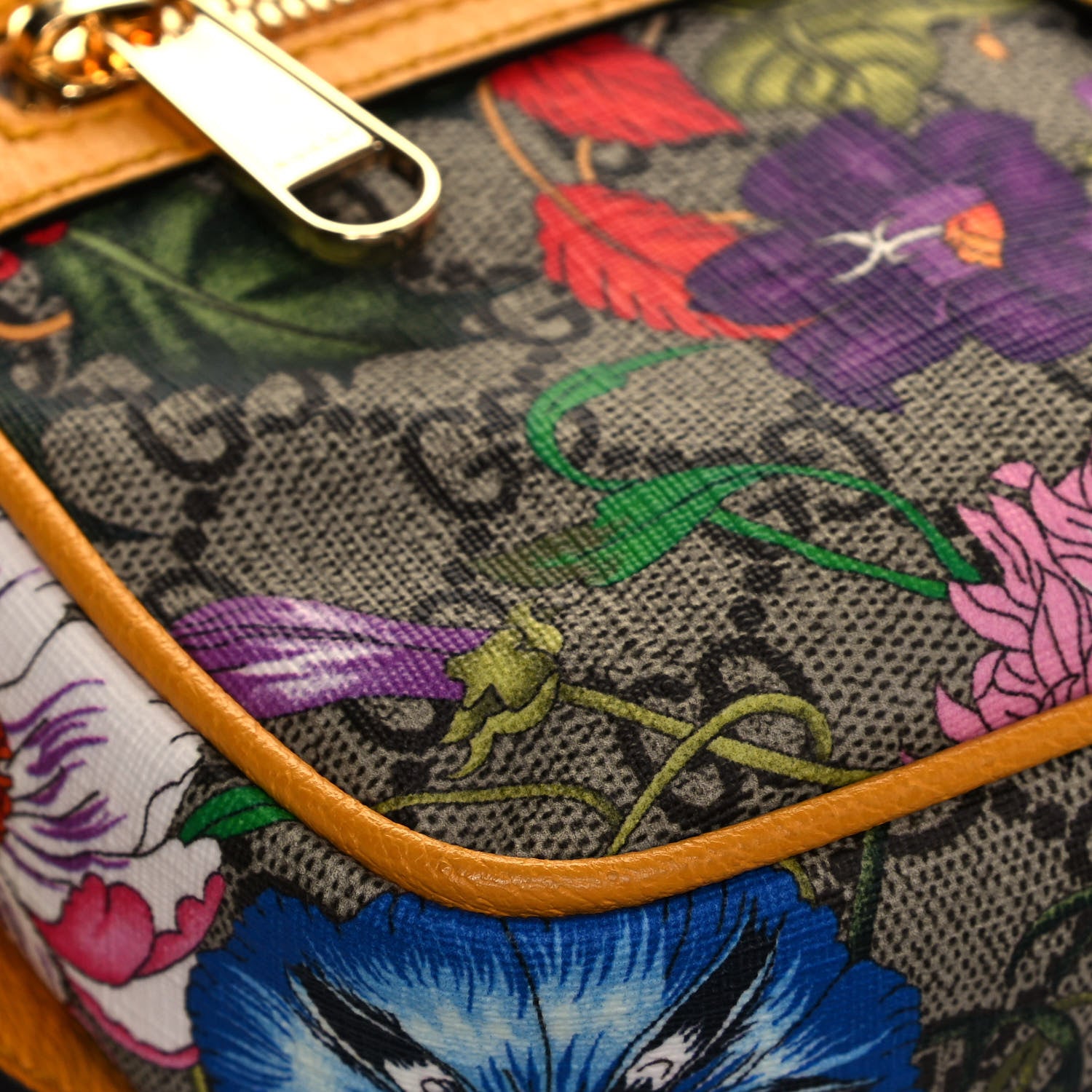 Gucci GG Supreme Monogram Flora Medium Ophidia Belt Bag Beige Multicolor Crop 9 of 12