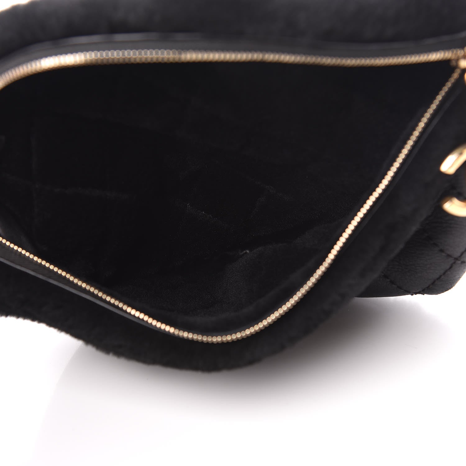 Chanel Calfskin Fur Quilted Waist Bag Fanny Pack Black 7 of 11