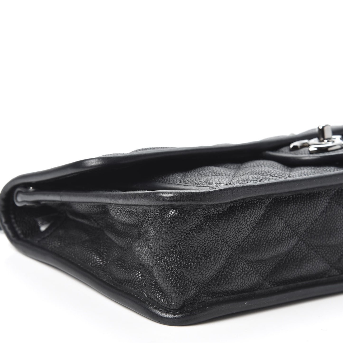Caviar Quilted Medium French Riviera Flap Black