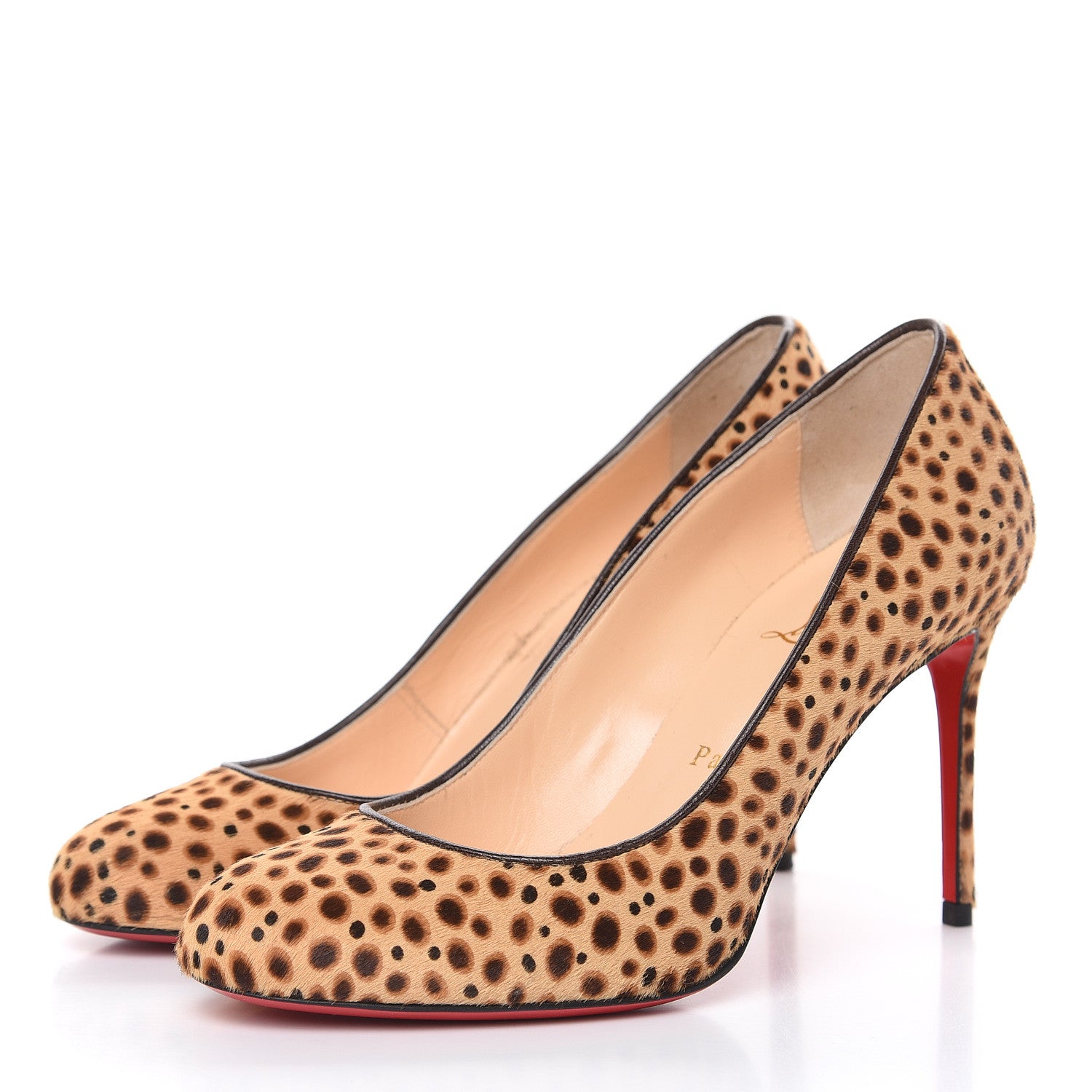 Christian Louboutin Pony Hair Jungle Leopard Print FIfi 85 Pumps 37.5 Sahara 3 of 10