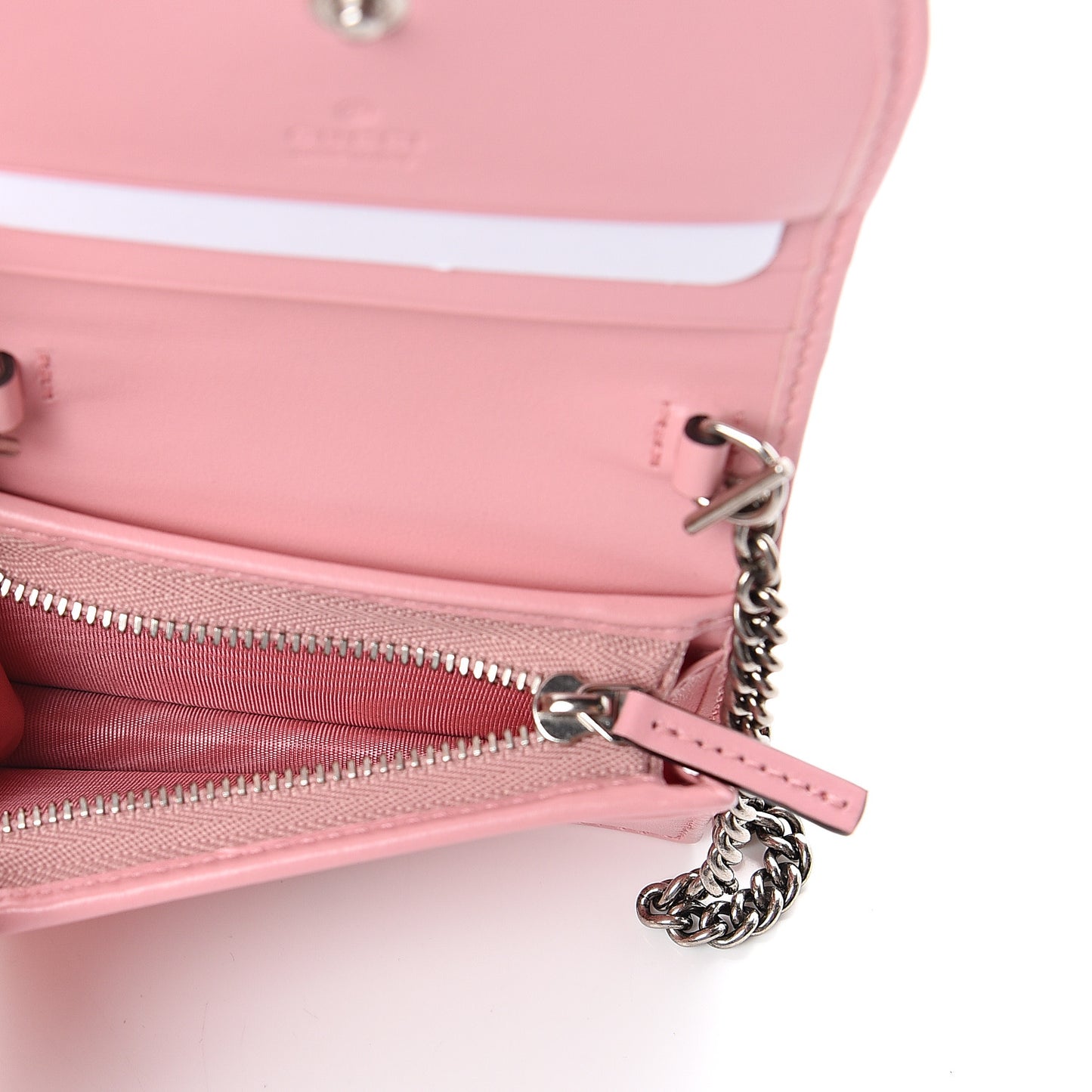 Calfskin Matelasse GG Marmont Mini Wallet On Chain Wild Rose