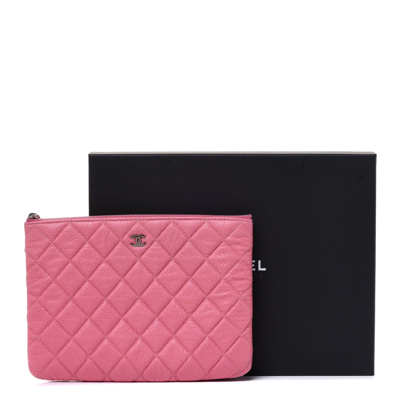 Caviar Quilted Medium Cosmetic Case Pink
