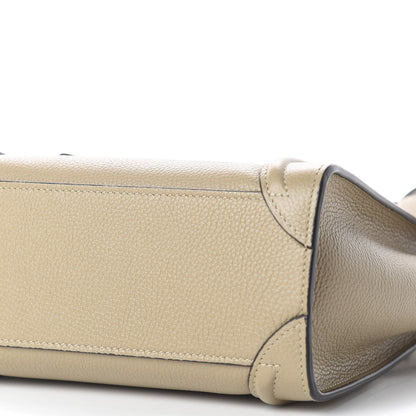 Celine Drummed Calfskin Nano Luggage Dune 8 of 10