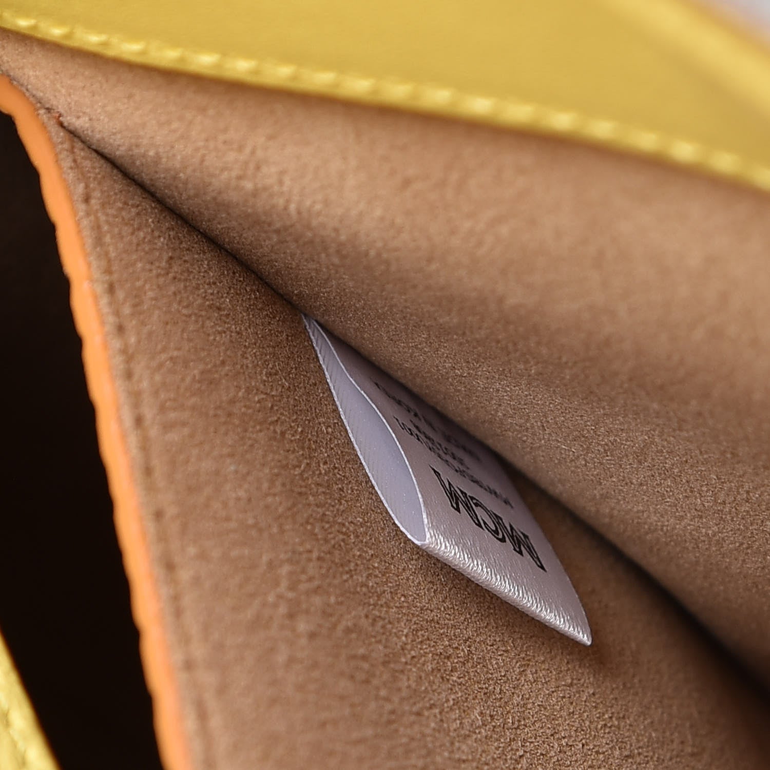 MCM Grained Calfskin Medium Milla Tote Custard Yellow 7 of 7