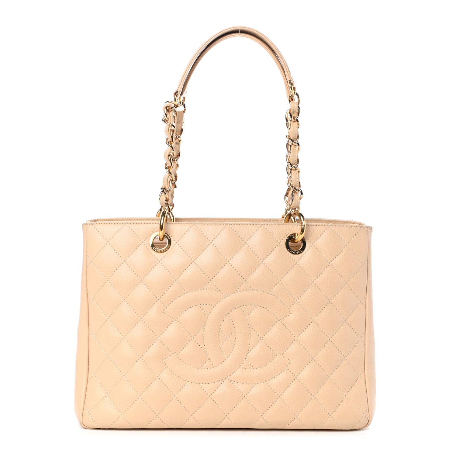 Chanel Caviar Quilted Grand Shopping Tote GST Beige Clair 1 of 10