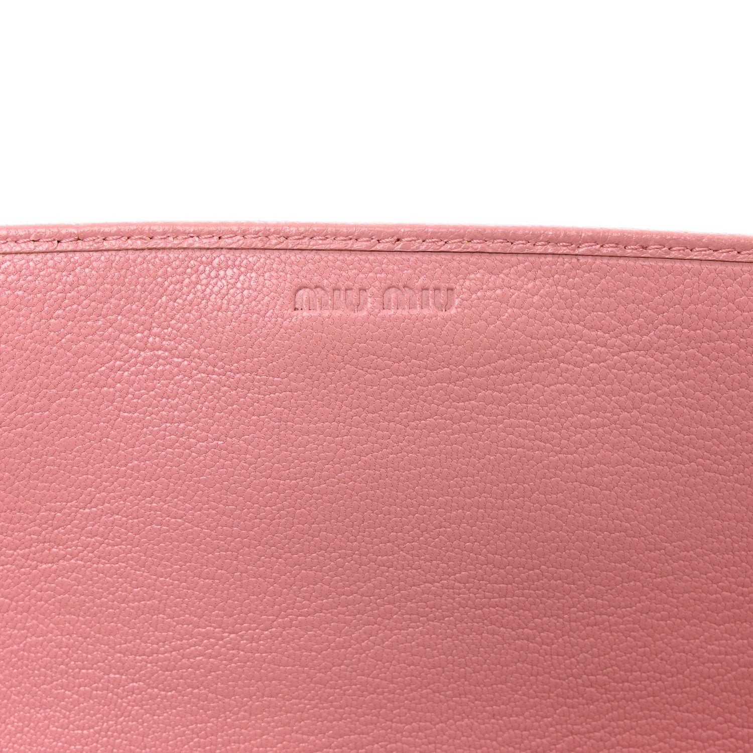 Miu Miu Goatskin Madras Bi-Color Wallet On Chain Rosa Gemma 6 of 7