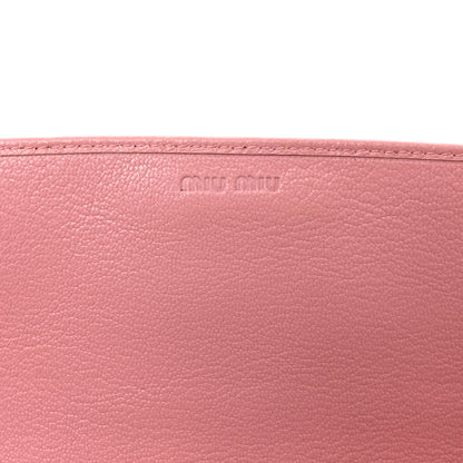 Miu Miu Goatskin Madras Bi-Color Wallet On Chain Rosa Gemma 6 of 7