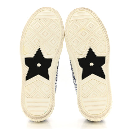 Christian Dior Canvas Toile De Jouy Embroidered Womens Walk Dior Low Top Sneakers 37 White Navy 5 of 9