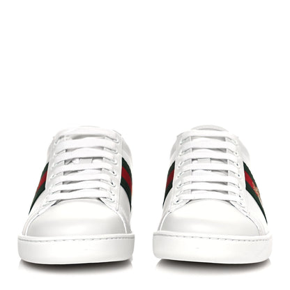 Gucci Calfskin Ayers Bee Embroidered Womens Ace Sneakers 36 White Green 2 of 8
