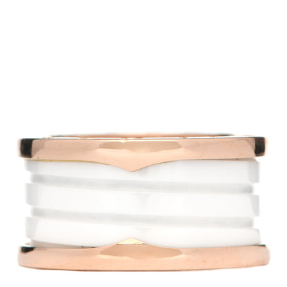 Bulgari 18K Rose Gold White Ceramic B.Zero1 Four-Band Ring 57 8 1 of 5