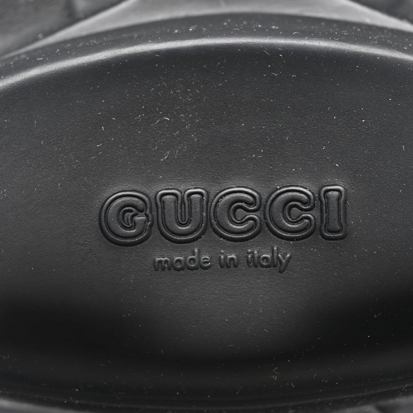 Rubber GG Monogram Perforated Elea Platform 55mm Lug Sole Sandals 38 Black