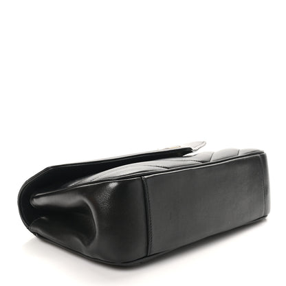 Saint Laurent Lambskin Chevron Quilted Medium Loulou Black 5 of 12