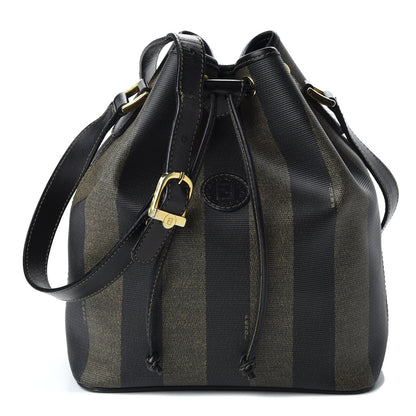 Fendi Calfskin Coated Canvas Pequin Bucket Bag Tobacco 1 of 11