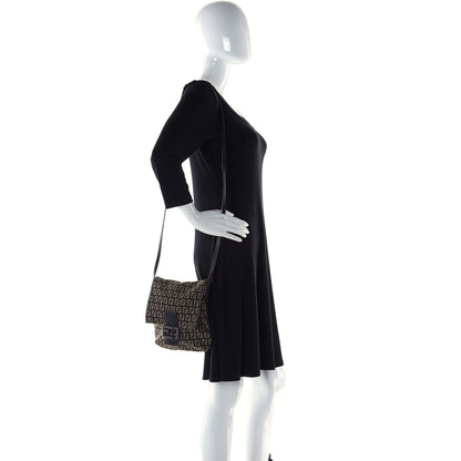 Fendi Zucchino Vitello Tube Messenger Bag Testa di Moro Beige 2 of 8