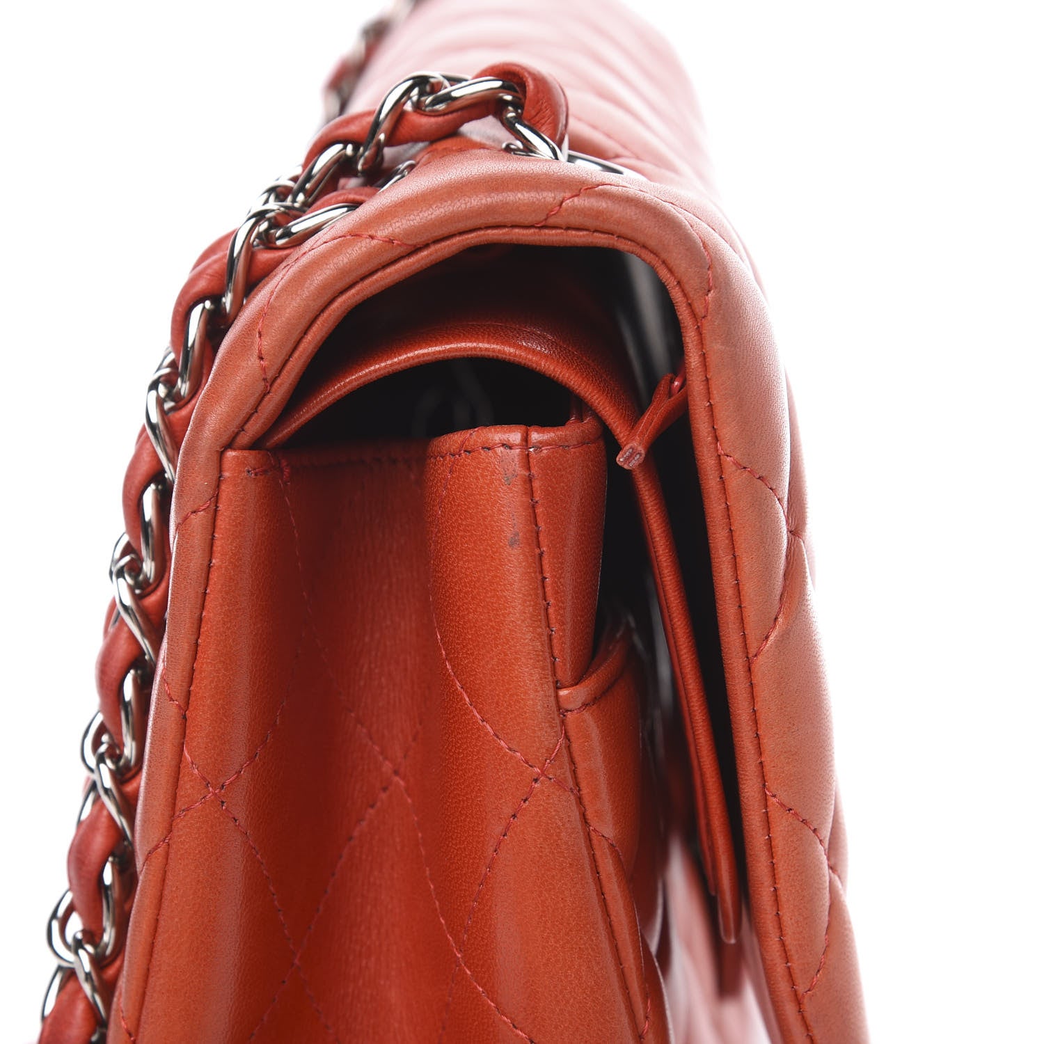 Chanel Lambskin Quilted Jumbo Double Flap Red 19 of 20