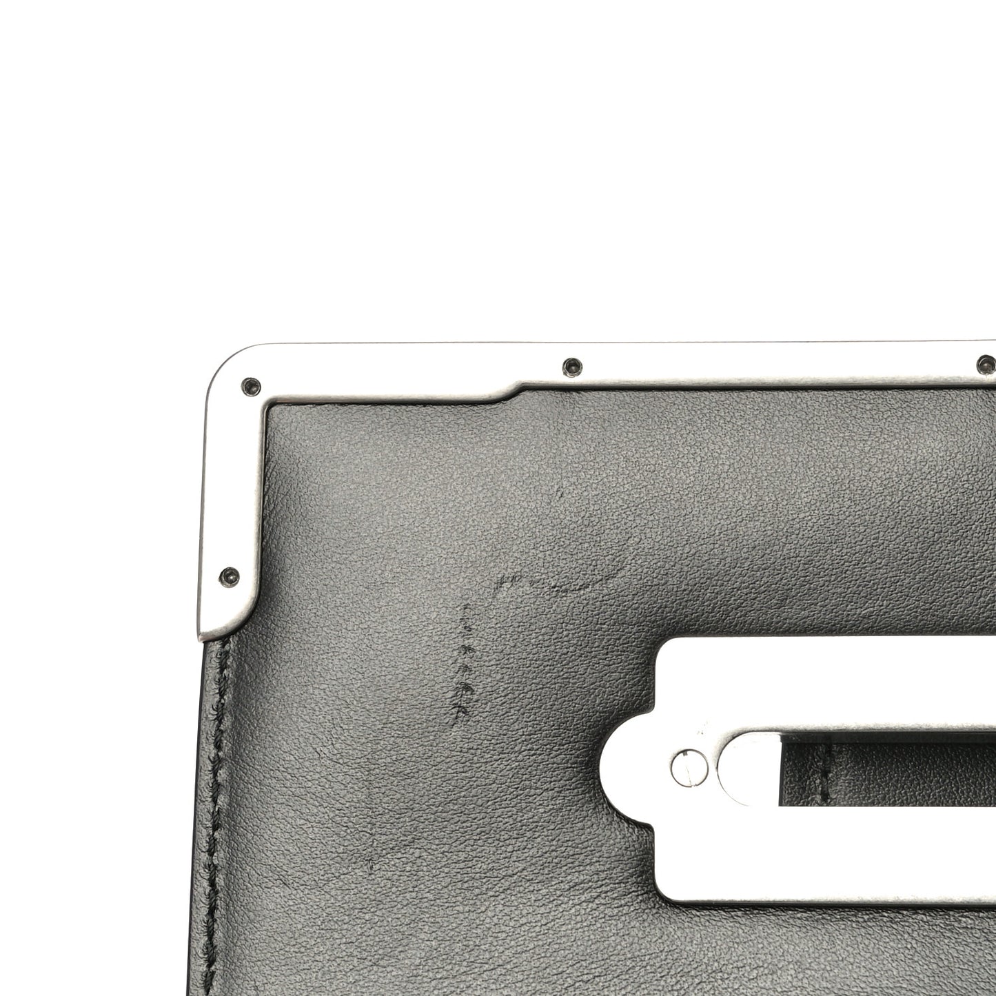 City Calfskin Cahier Chain Wristlet Clutch Black