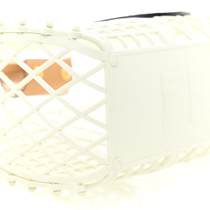 Fendi Recycled Plastic Vitello Liberty Matte Small Fendi Basket White Ice Miele Scuro 11 of 12