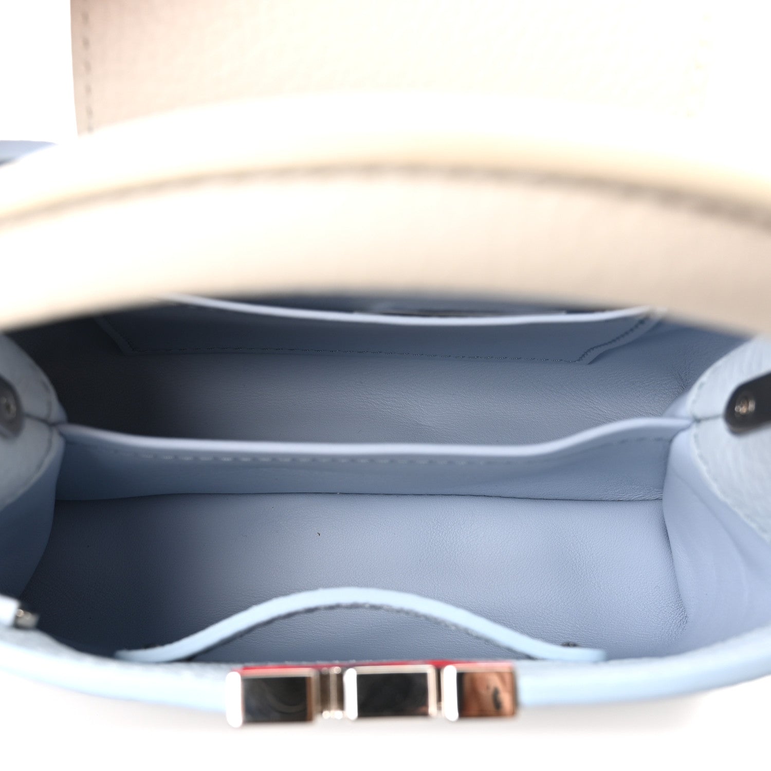 Louis Vuitton Taurillon Capucines Mini Light Blue White Red 5 of 9