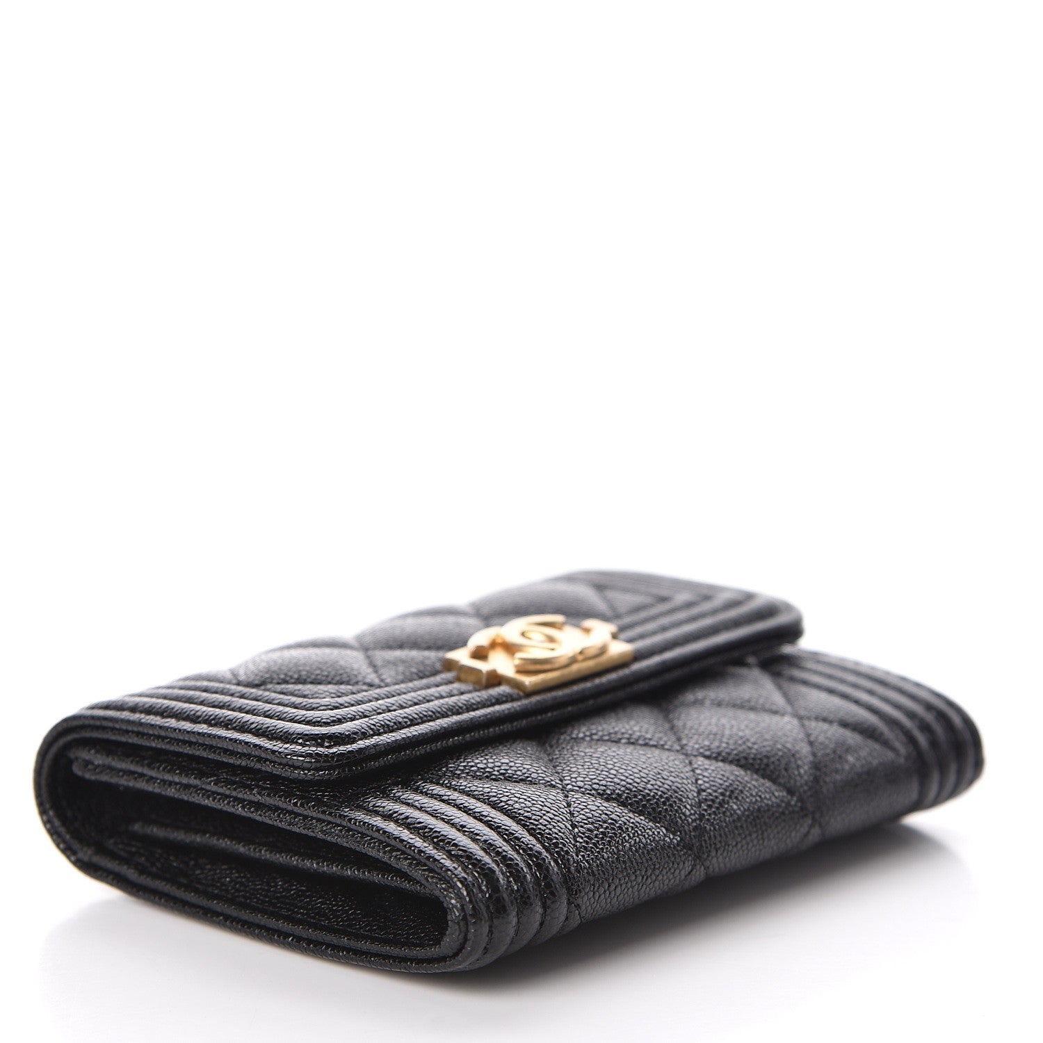 Chanel Caviar Quilted Boy Flap Card Holder Black 4 of 9