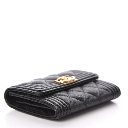 Chanel Caviar Quilted Boy Flap Card Holder Black 4 of 9