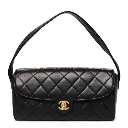 Chanel Lambskin Quilted CC Flap Shoulder Bag Black 1 of 8