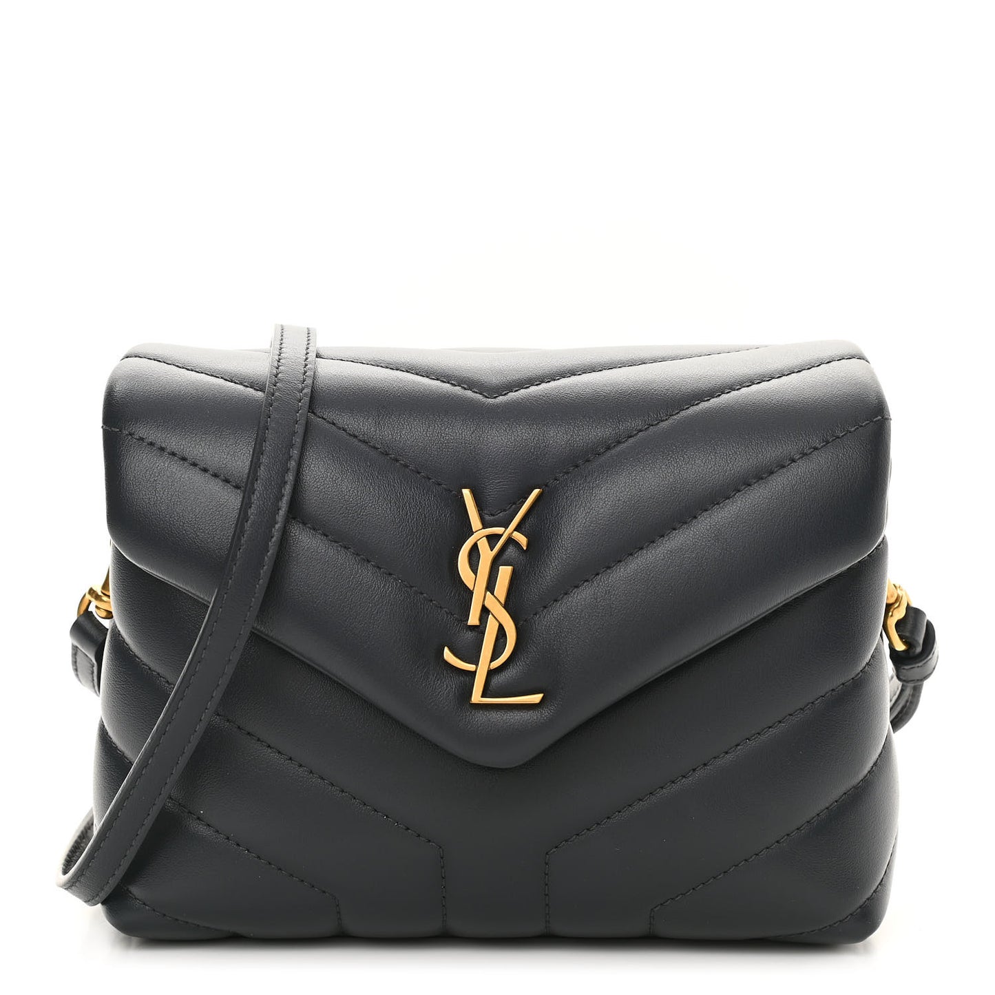 Calfskin Y Quilted Monogram Toy Loulou Crossbody Bag Graphite