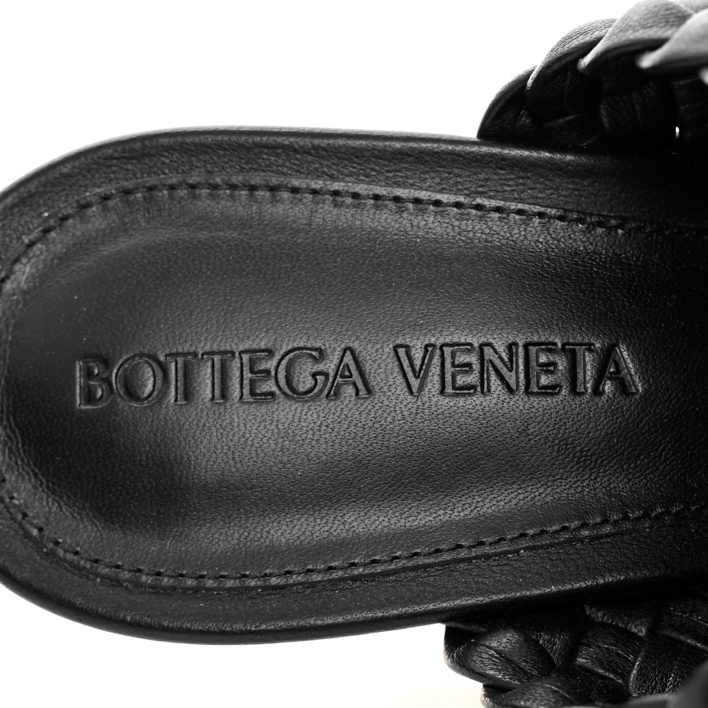 Soft Lambskin Intrecciato High Heel Knot Mules 38 Black