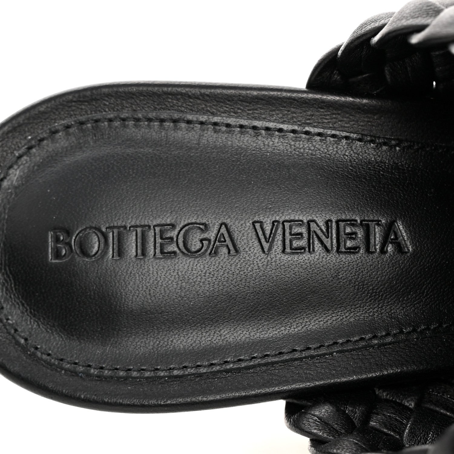 Bottega Veneta Soft Lambskin Intrecciato High Heel Knot Mules 38 Black 8 of 10