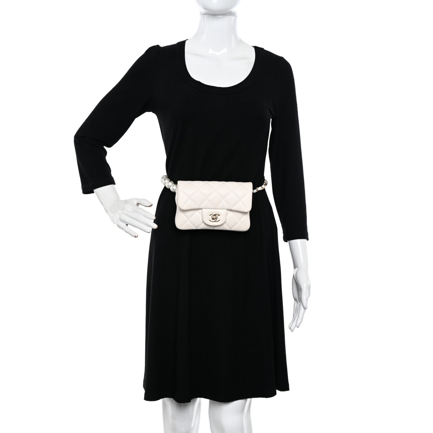 Lambskin Quilted Mini My Precious Waist Bag White