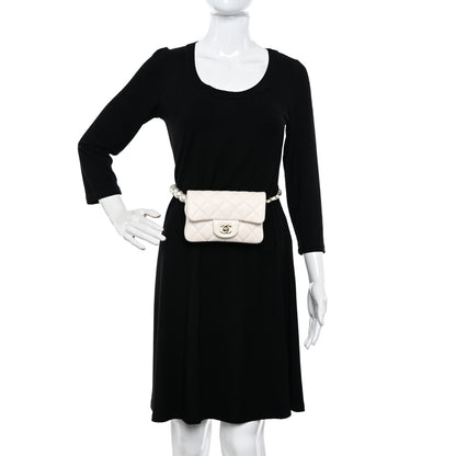 Chanel Lambskin Quilted Mini My Precious Waist Bag White 2 of 13