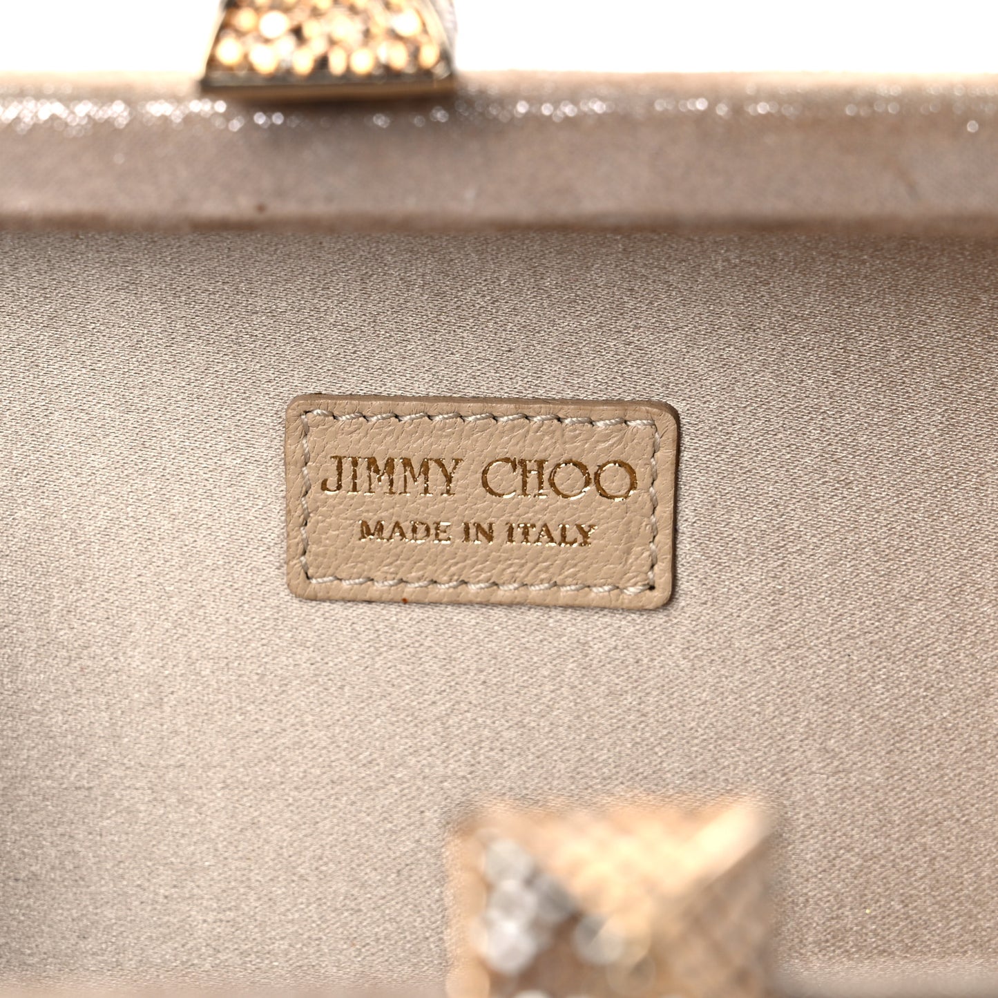 Shimmer Suede Mini Charm Clutch Sand