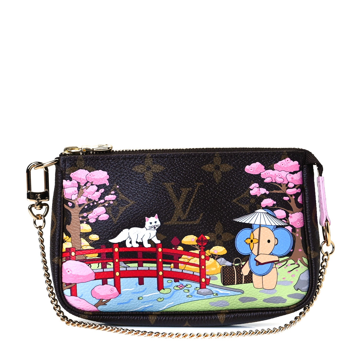 Louis Vuitton Monogram 2021 Christmas Animation Japanese Garden Mini Pochette Accessories Wisteria Pink 1 of 6