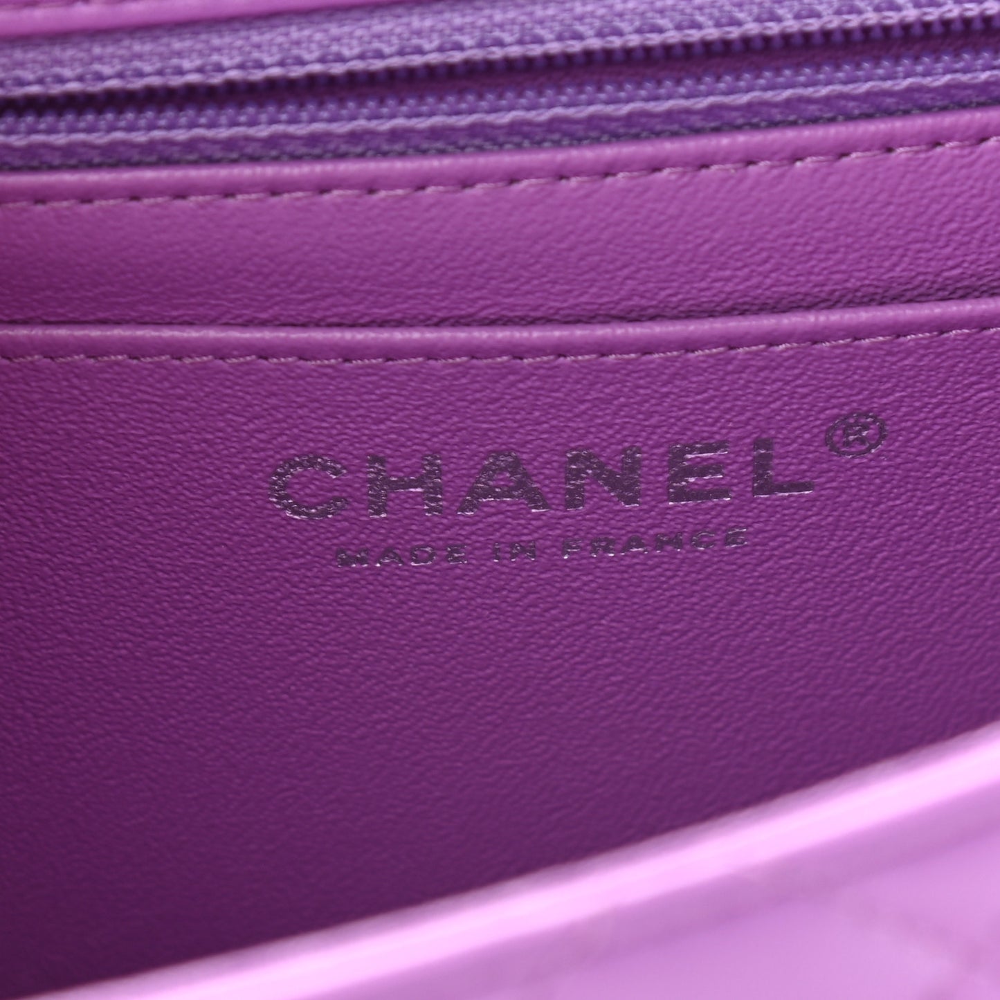 Lambskin Quilted Mini Square Flap Purple