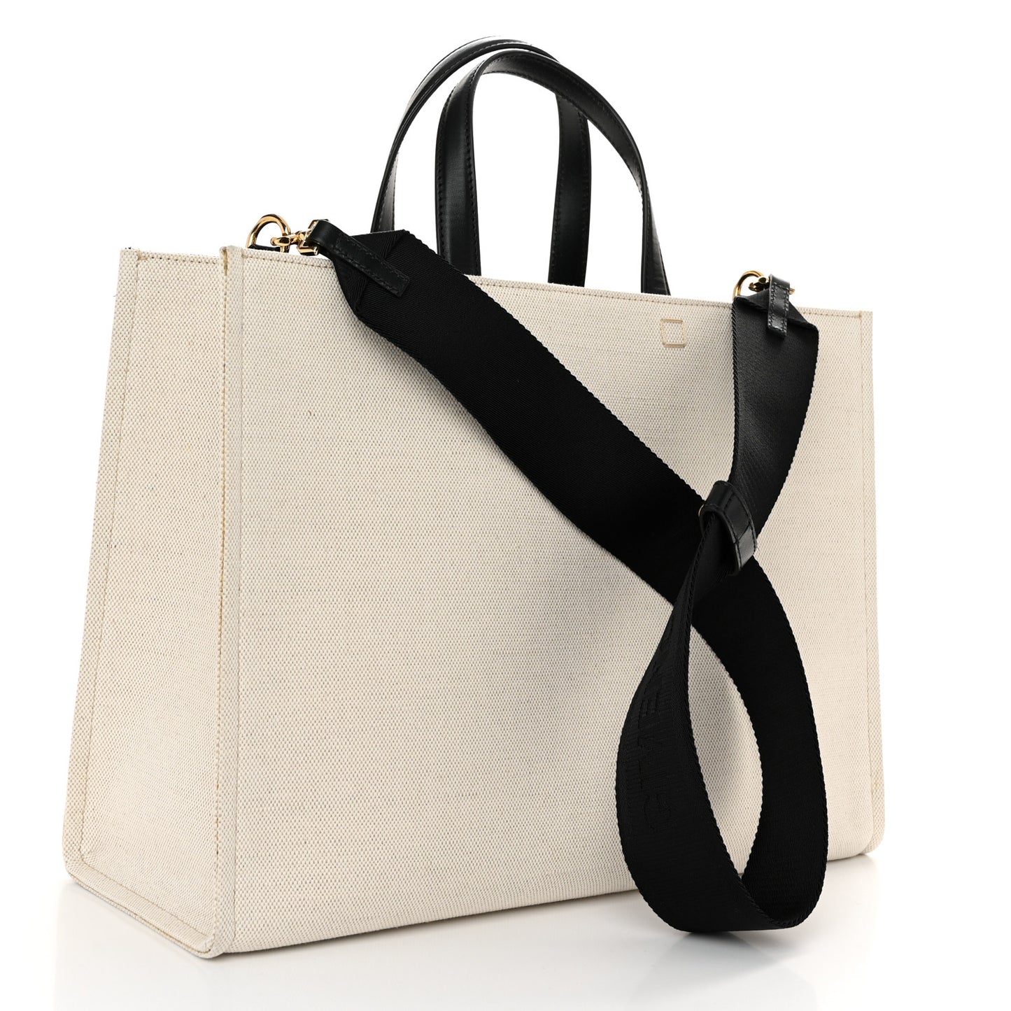 Canvas Medium Tote Beige Black