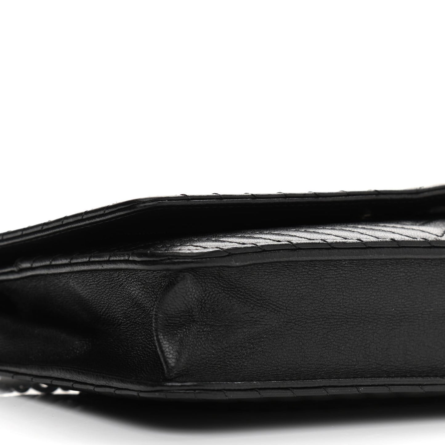 Lambskin Chevron Quilted Wallet On Chain WOC So Black