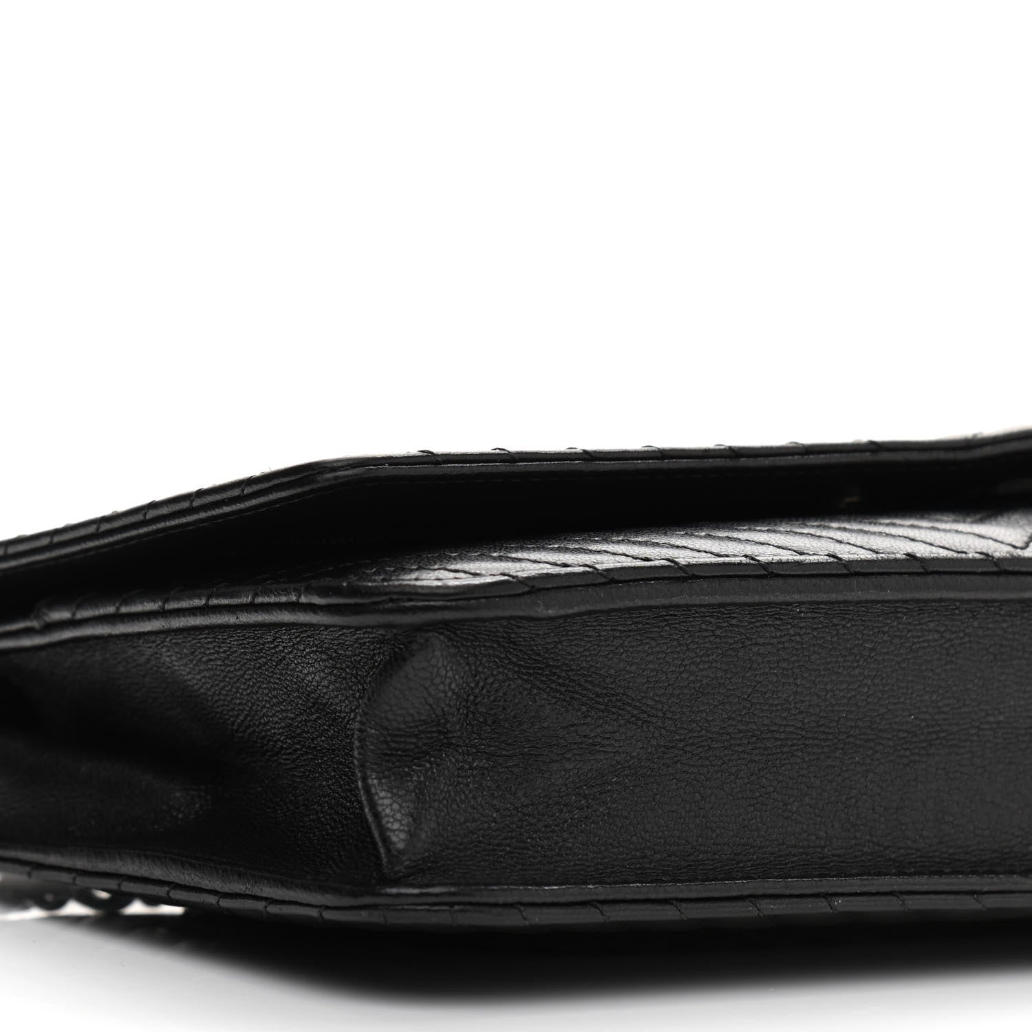 Chanel Lambskin Chevron Quilted Wallet On Chain WOC So Black 10 of 13