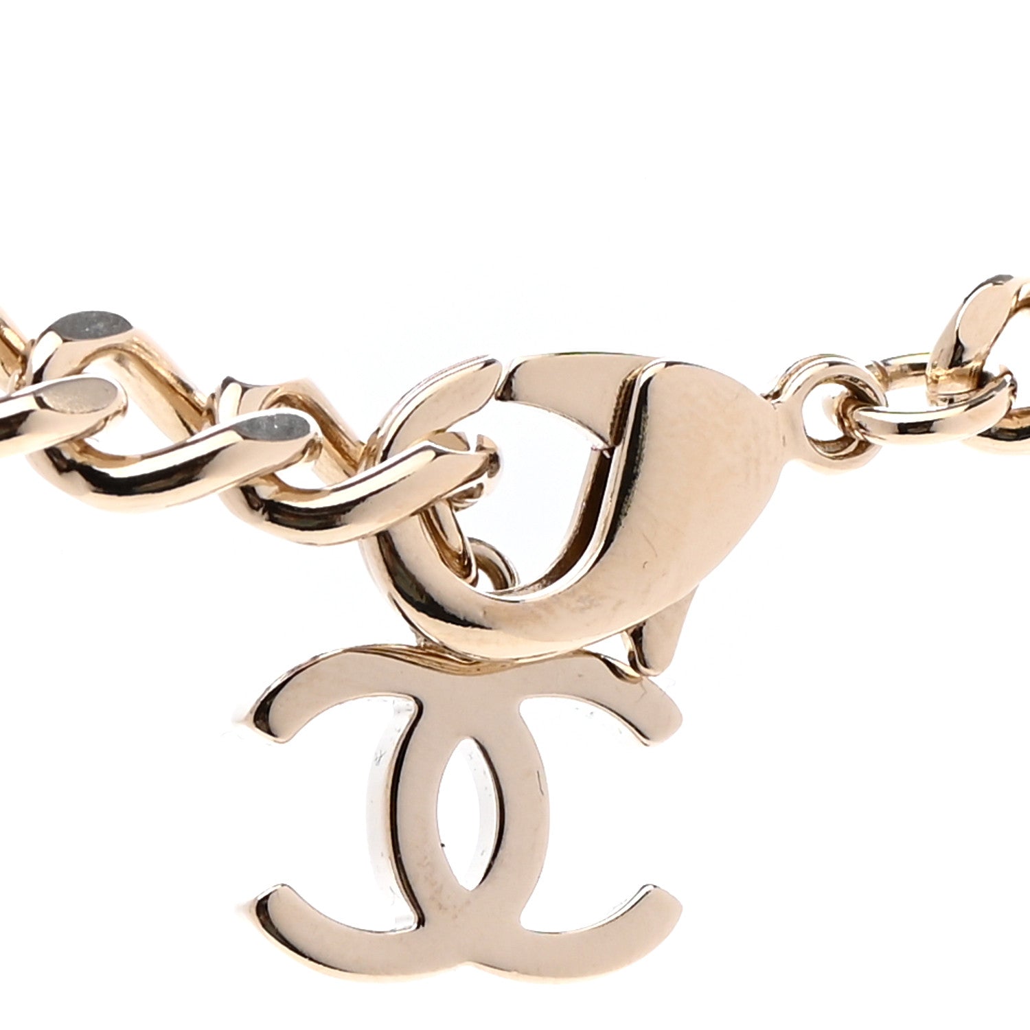 Chanel Crystal Chain CC Link Choker Gold Silver 5 of 7