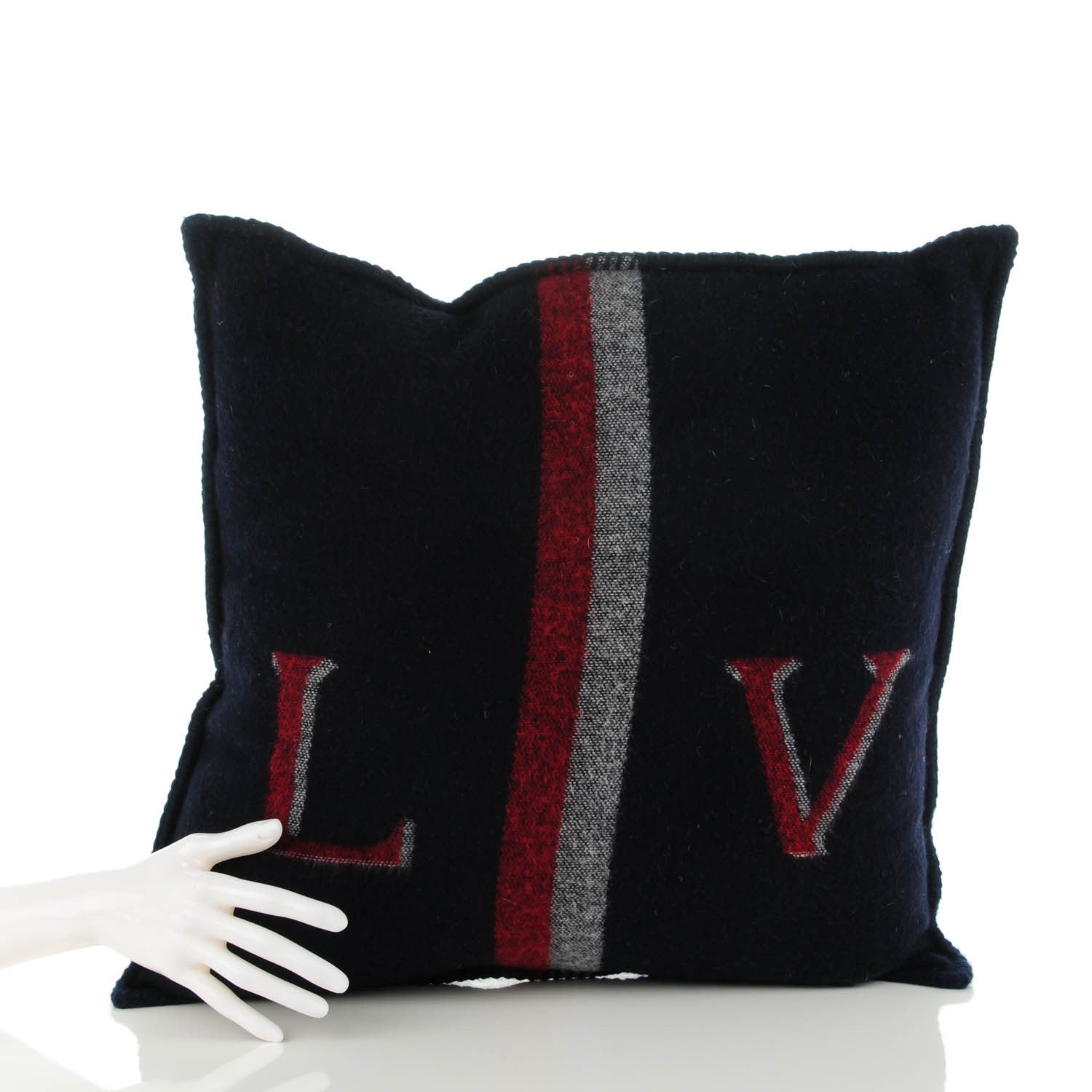Louis Vuitton Wool Cashmere LV City Cushion Navy 2 of 4