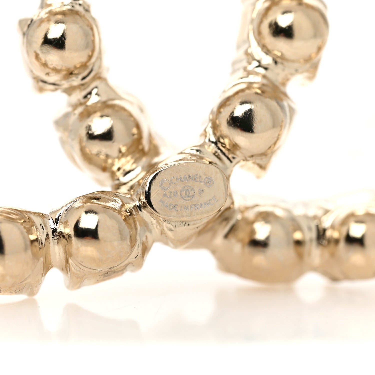 Chanel Crystal Coco's Pearls CC Brooch Light Gold 4 of 5