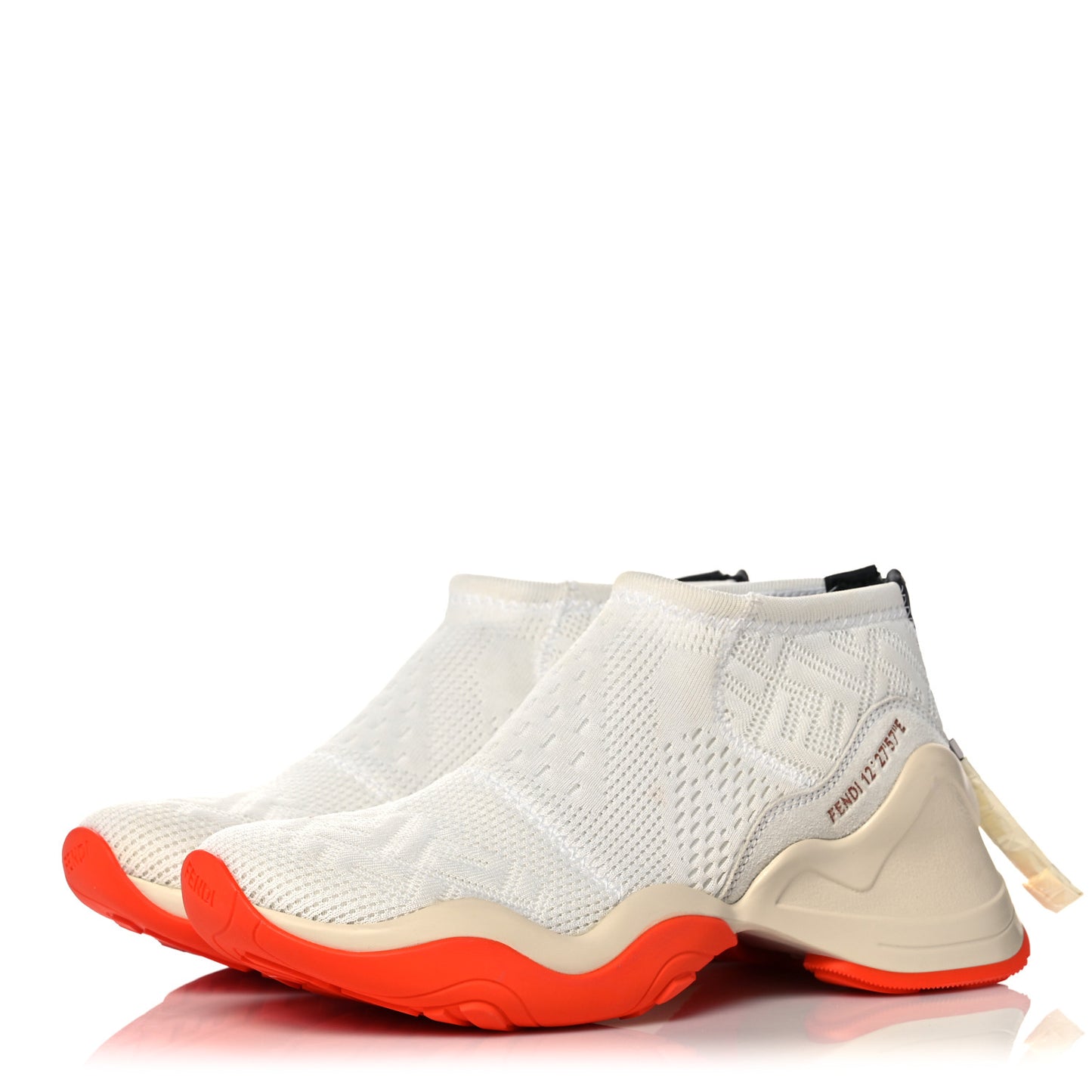 Technical 3D Mesh Womens FFluid Zip Up Sneakers 37 White Latte Ruggine